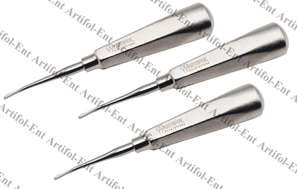 3-Piece Luxating Elevator Set 2.8mm Curved – Precision Stainless Steel Elevation Tools | Ultra-Slim Curved Tips, Fine Control & Durable Kit #EL3CSM