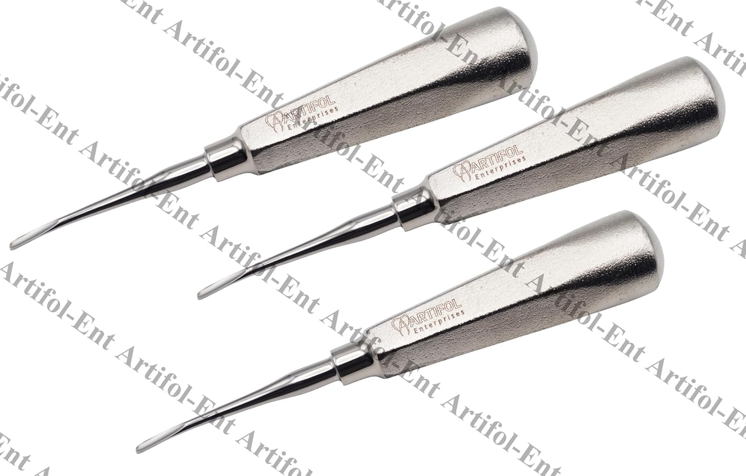 3-Piece Luxating Elevator Set 2.8mm Curved – Precision Stainless Steel Elevation Tools | Ultra-Slim Curved Tips, Fine Control & Durable Kit #EL3CSM