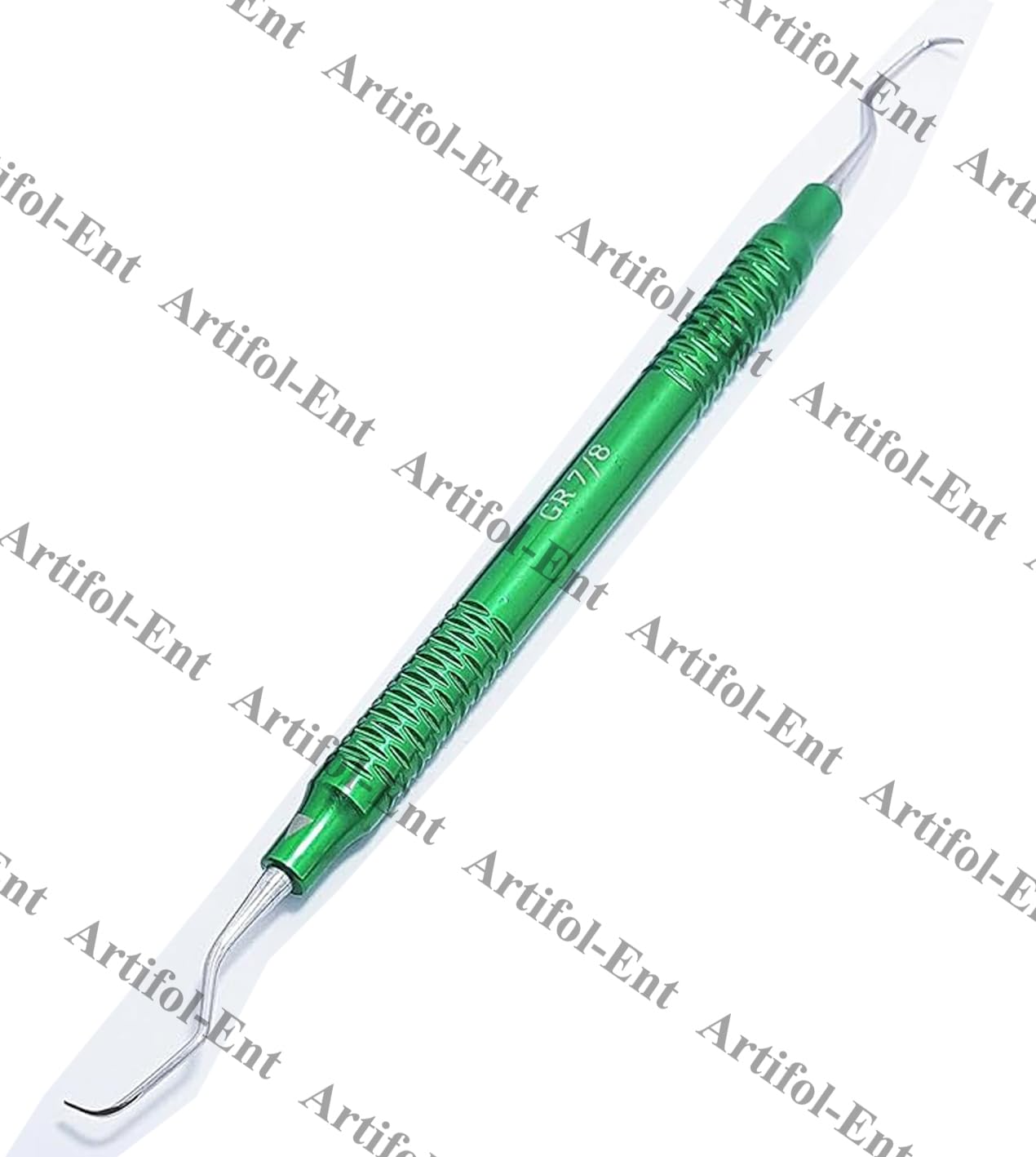 Strumenti parodontali a doppia estremità | Manici cavi in ​​alluminio con rivestimento verde | #GR78