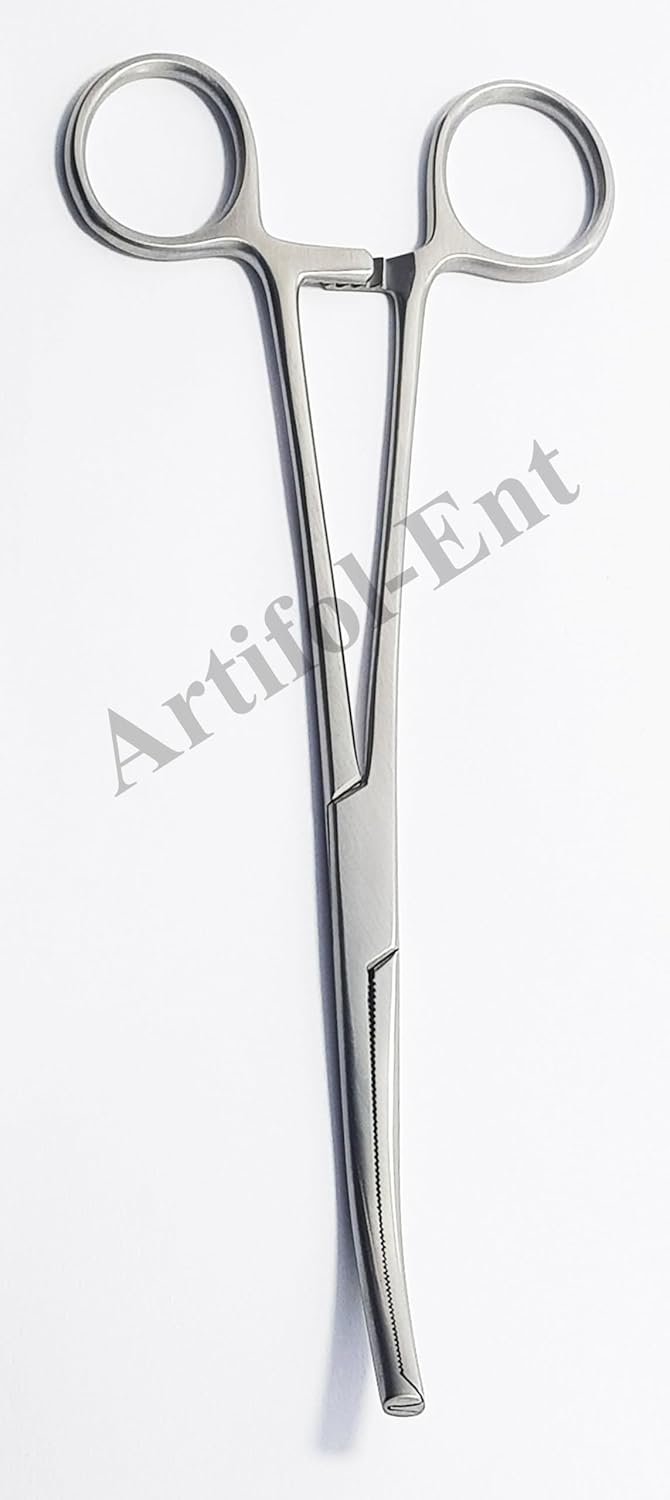 Rochester Ochsner (Kocher) Forceps – Curved, 1×2 Teeth, Serrated Jaws | Stainless Steel Surgical Clamps – 3 Pcs Set