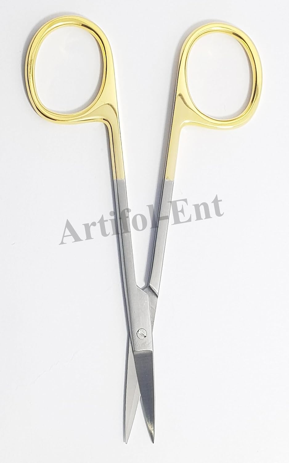 TC Iris Scissors – Straight 4.5” (11.5 cm) | Tungsten Carbide Micro Dissecting Dental Scissors with Gold Rings | 2-Piece Set #113910668