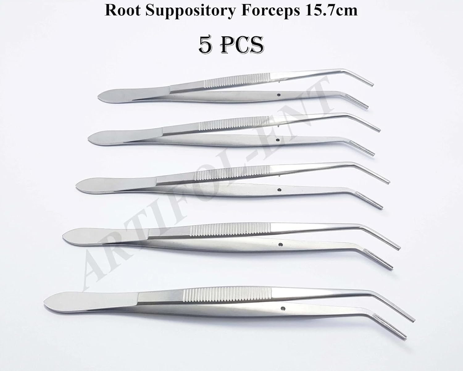 Dental Root Tweezers 15.7 cm (6.25") – Surgical Dental Forceps | Stainless Steel Root Handling Tools – 5 Pcs Set #114500051