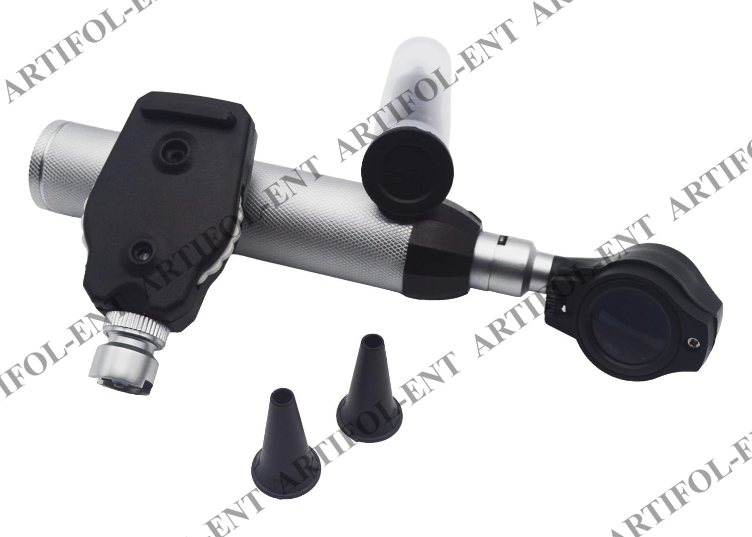 2-in-1 Ear Scope Set – Portable Fiber Optic Otoscope Exam & Diagnostic Kit | Brass Construction, Bright Illumination, Ergonomic Handle | Reusable ENT Instrument #OS10116