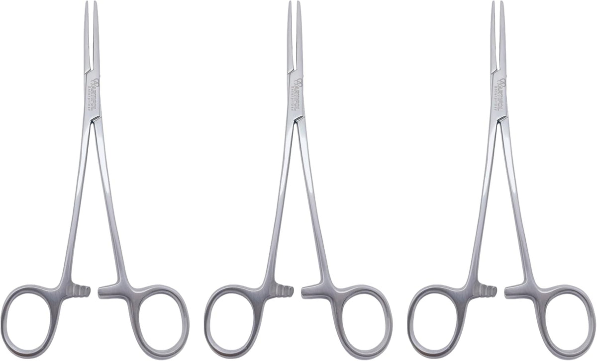 ADSON Artery Forceps 18.5 cm (7”) | 3-Piece Curved Hemostatic Clamp Set | Stainless Steel #115910182