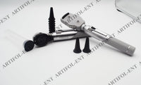 Artifol - Nouvel arrivage pour usage domestique et étudiant - Kit d'examen otoscopique, ensemble de diagnostic à fibre optique, couleur grise # OS1092