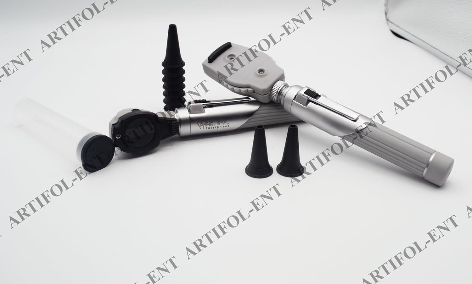 Artifol - Student Home Use New Ent - Otoscope Examination Kit Fiber Optic Diagnostic Set Gray Color # OS1092