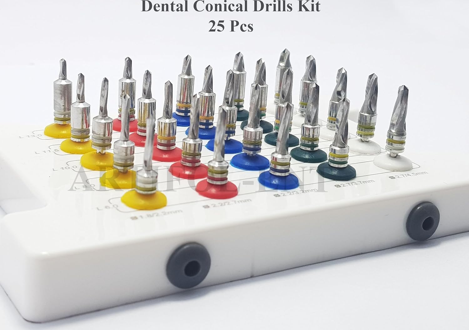 Conical Drills Set with Stoppers – 25 Pcs Dental Implant Drill Kit with Storage Box | Surgical Implant Tools #OS1048