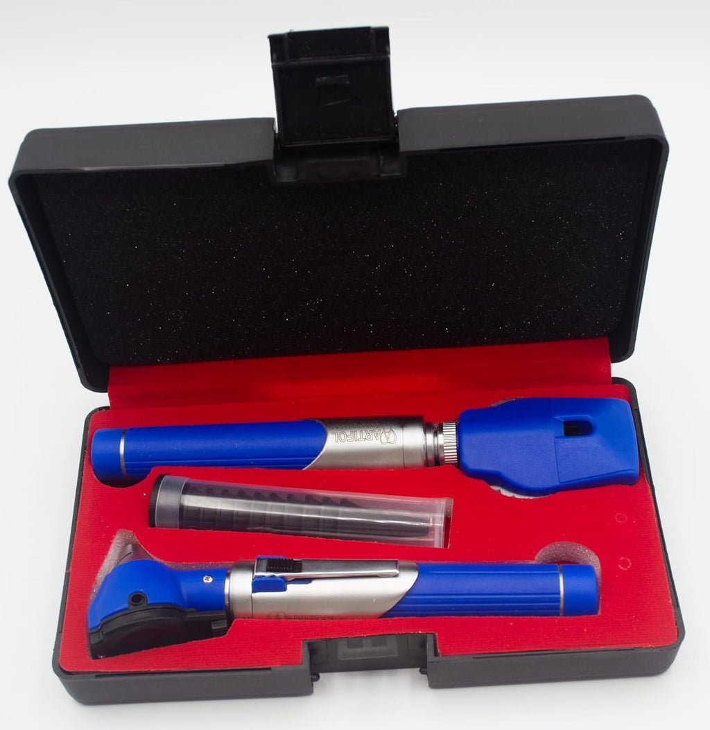 Artifol Student Home Use ENT Otoscope Examination Kit – Fiber Optic Diagnostic Set, Blue Color #OS1096