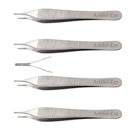 Adson Verbandpinzetten-Set – 12 cm chirurgische Pinzette | Edelstahl, wiederverwendbar und autoklavierbar (4 Stück)