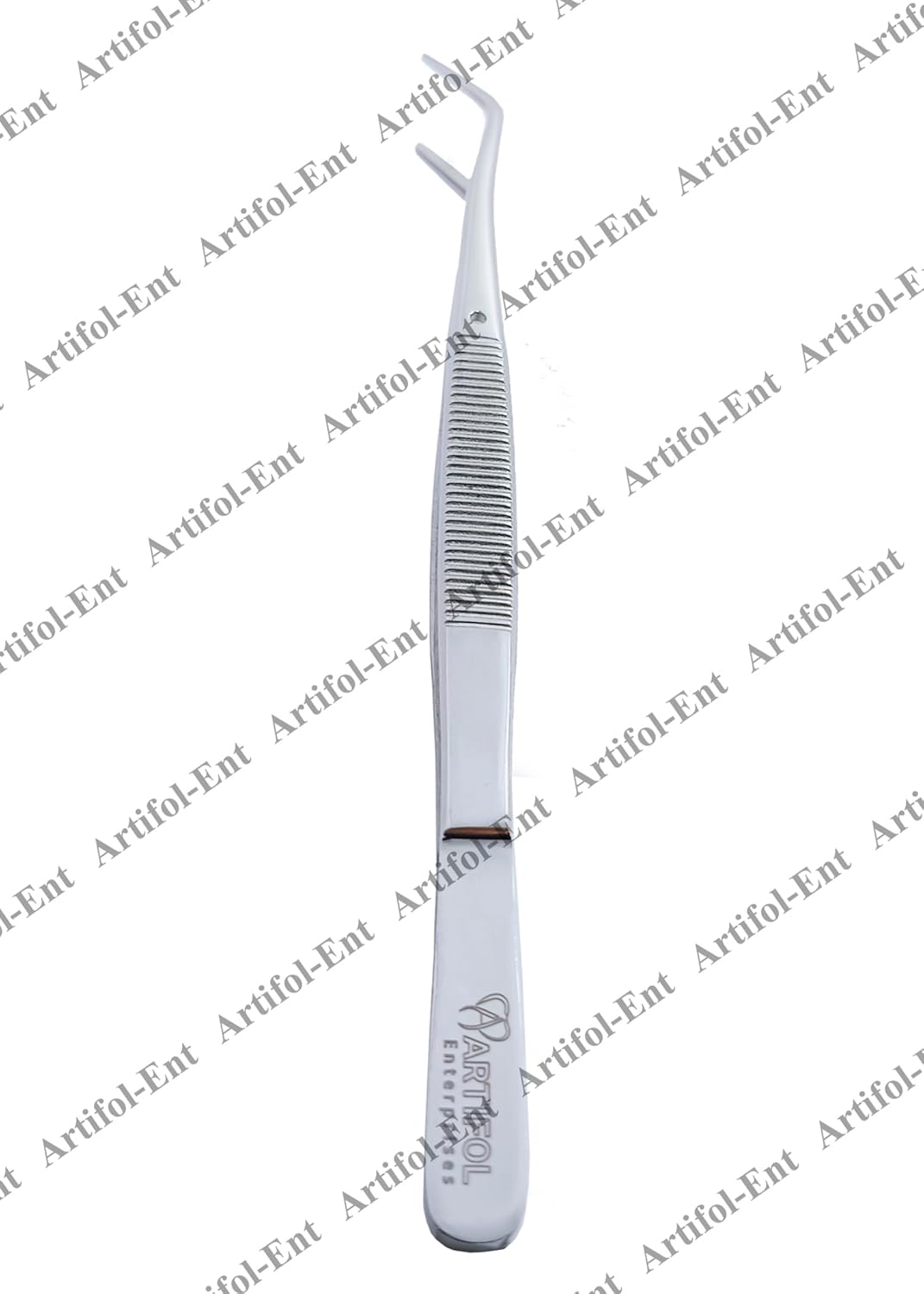 Mariiam Dentalpinzette – 15 cm, abgewinkelte, gezahnte Spitzen (5er-Set), polierter Edelstahl, gebogene Pinzette für präzises Arbeiten | #114500021-1