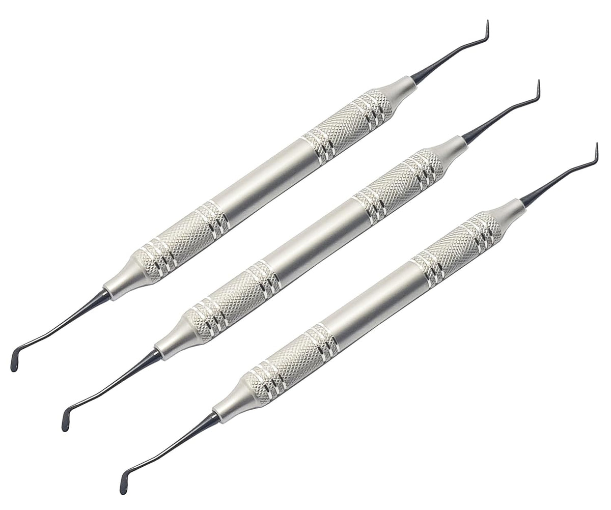 Instruments de dentisterie composites micro-mini Goldstin Flexy-Thin | Kit dentaire 3 pièces | Embouts antiadhésifs revêtus de titane noir #TNCIPCS