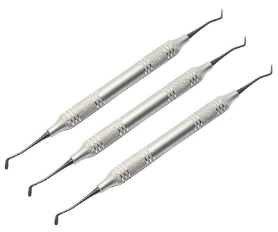 Instruments de dentisterie composites micro-mini Goldstin Flexy-Thin | Kit dentaire 3 pièces | Embouts antiadhésifs revêtus de titane noir #TNCIPCS