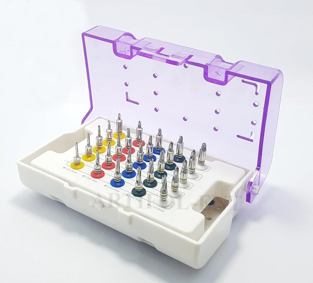 Conical Drills Set with Stoppers – 25 Pcs Dental Implant Drill Kit with Storage Box | Surgical Implant Tools #OS1048