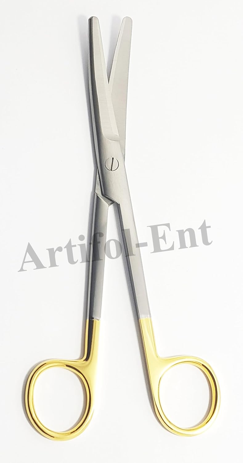 TC Mayo Scissors Curved 17 cm – 2 Pcs | Tungsten Carbide Cutting Edges | Stainless Steel Surgical Scissors #113910605