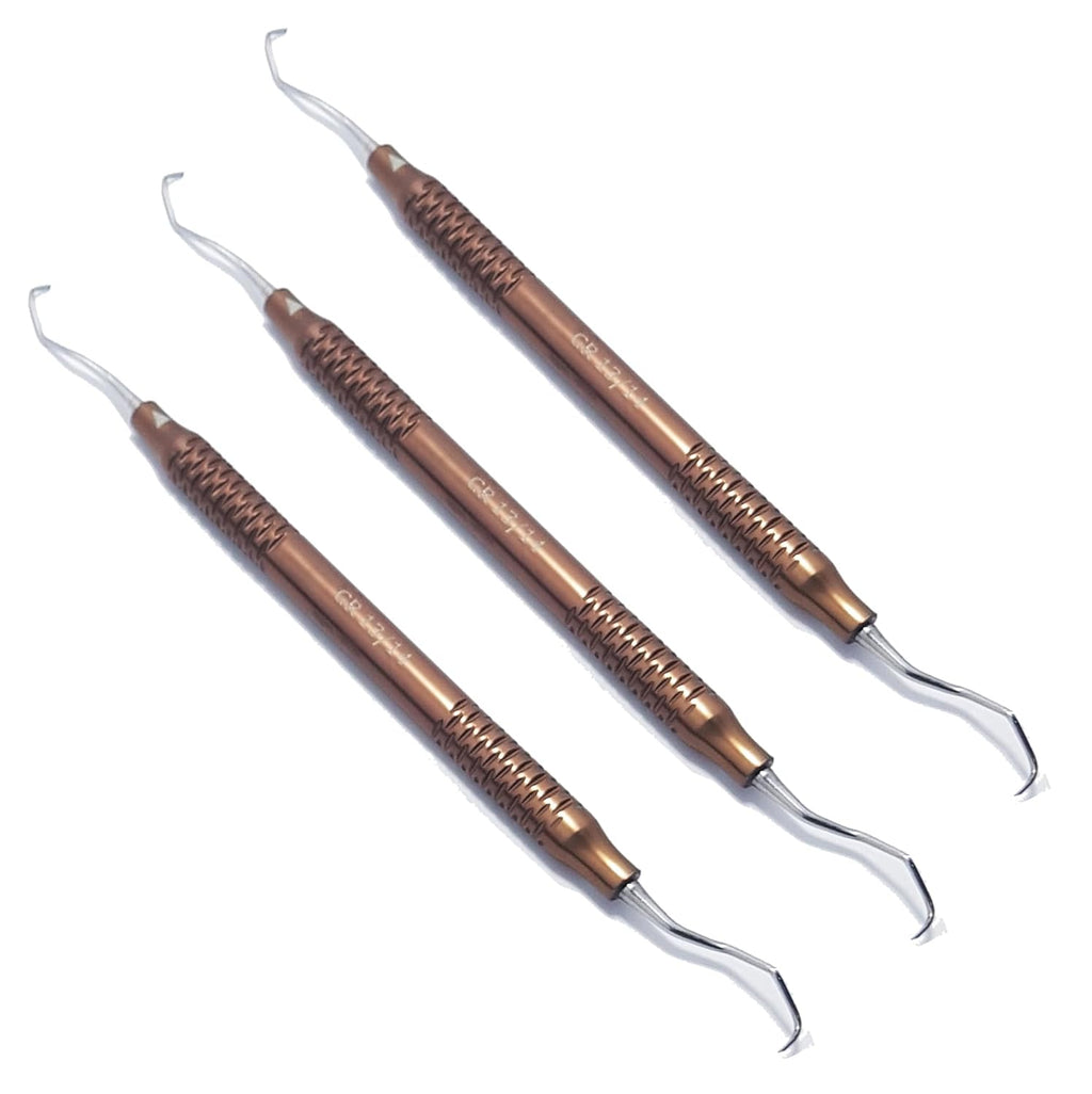 Double-Ended Periodontal Instruments | Brown Color-Coated Aluminum Hollow Handles | #GR1314