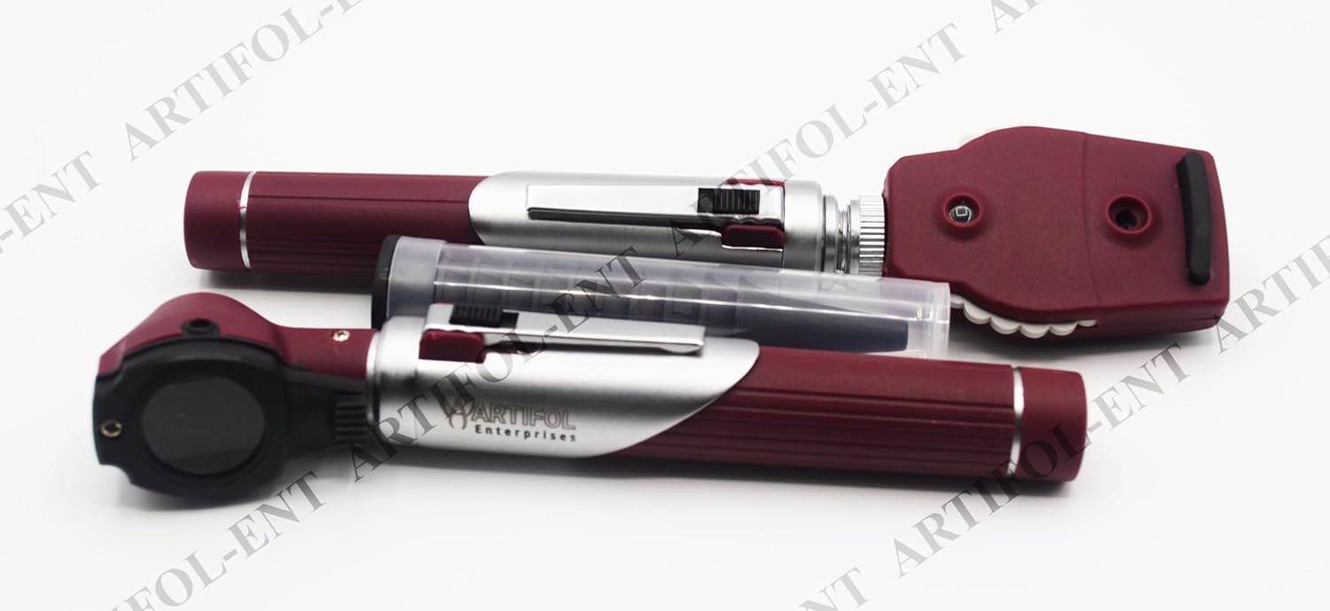 Artifol Student Home Use ENT Otoscope Examination Kit – Fiber Optic Diagnostic Set, Brown Color #OS1091