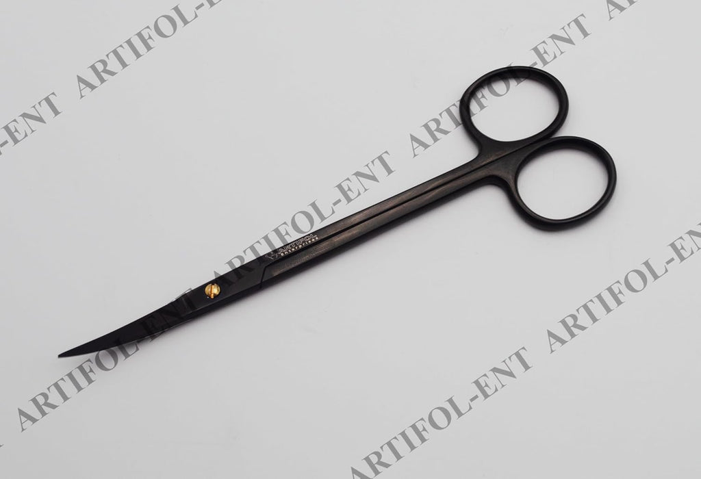 Elite TC Joseph Präzisionsschere – 14,5 cm gebogen | Wolframkarbid-Schneide | Stealth Black Professional Finish #OS1082