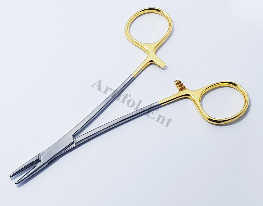 TC Halsey Needle Holder 13 cm (5") – Plain Tip Needle Driver with Tungsten Carbide Jaws | Surgical & Dental Suturing Instrument | 3 Pcs # 132910138