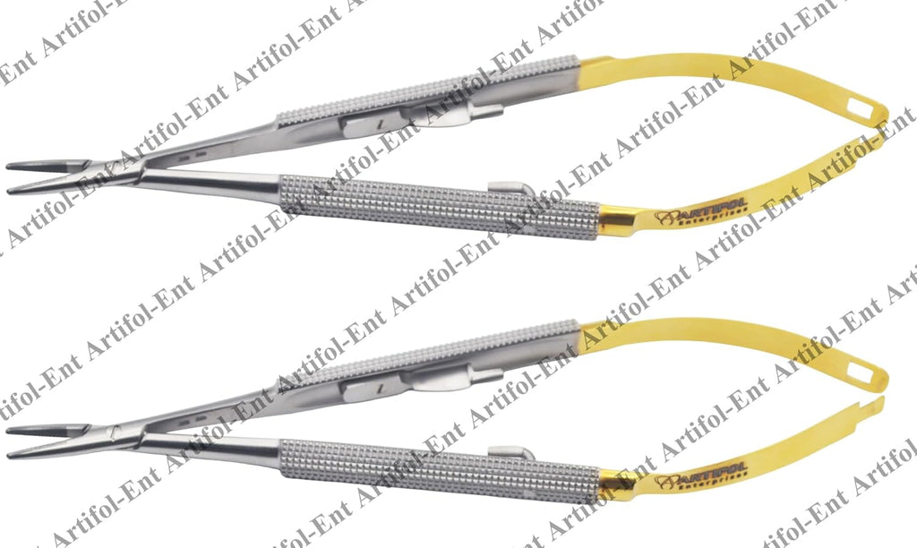 Master-Pack: TC Castroviejo Micro-Needle Holders – 14 cm Straight (2 Pcs Set) Elite Tungsten Carbide (TC) Jaw Inserts | High-Precision Spring-Action Design | #132910215-1