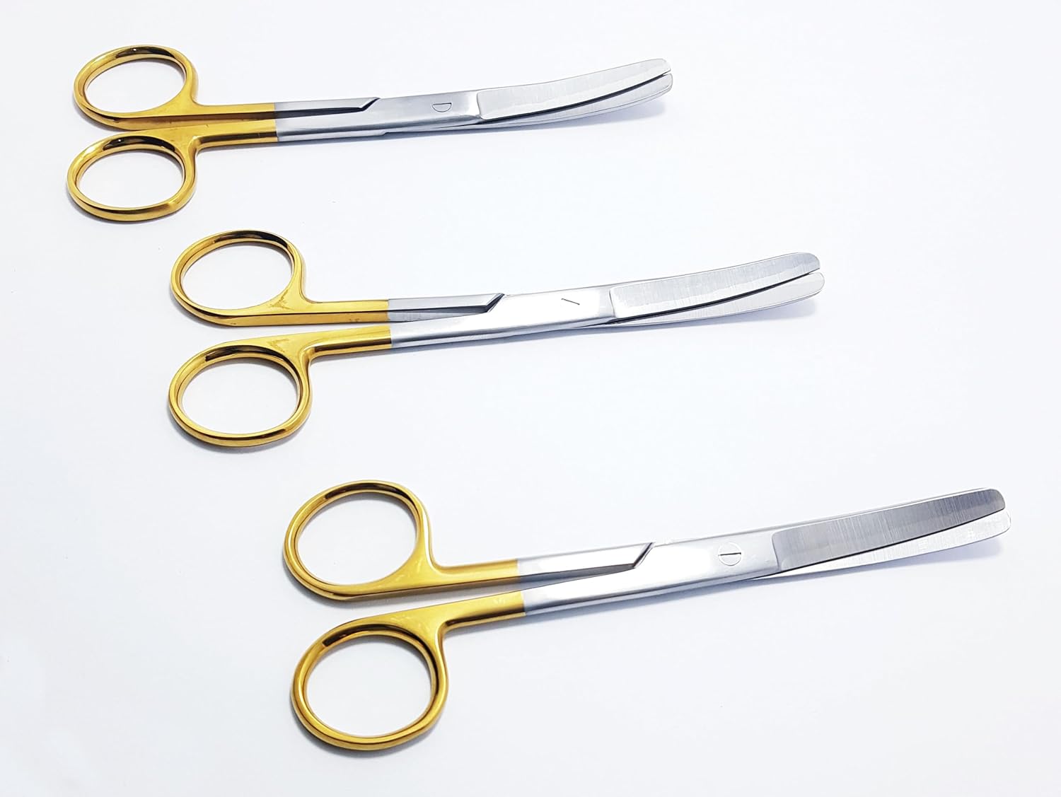 TC Operating Dressing Surgical Scissors – Curved B/B 14.5 cm (5.5") | Tungsten Carbide Blades | Medical-Grade Stainless Steel – 3 Pcs Set