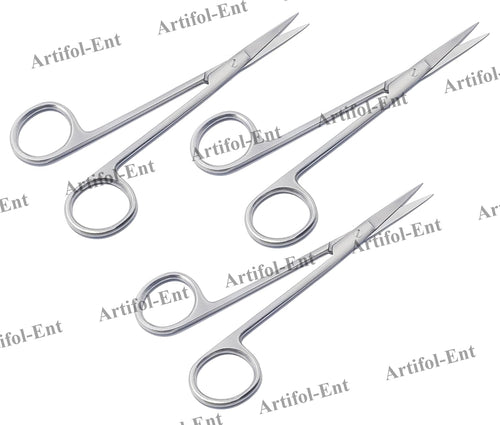 3-teiliges Iris Zahnfleischscheren-Set – 14,5 cm gerade, matte Oberfläche | Präzisions-Edelstahl für Weichgewebe- und Zahnfleischbehandlungen | Autoklavierbar und wiederverwendbar