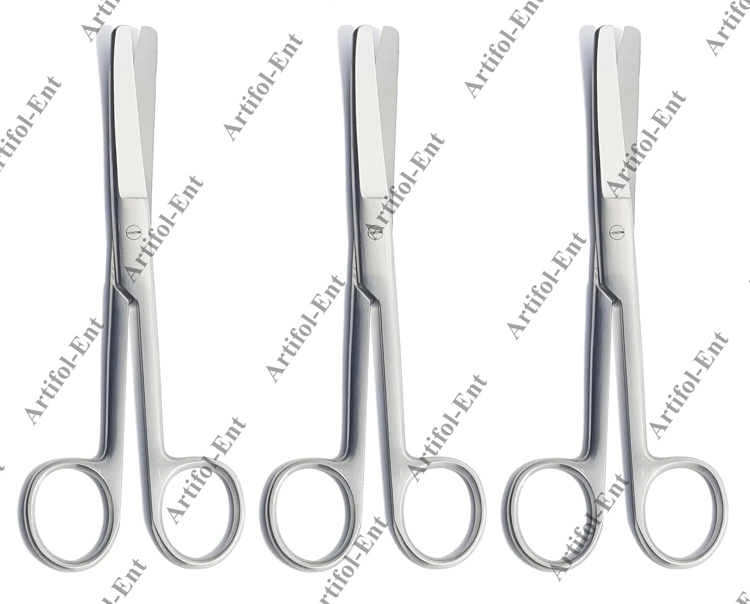 Operating Scissors – Curved Blunt/Blunt, 16.5 cm | Stainless Steel Surgical Scissors | Reusable & Autoclavable – 3 Pcs Set #113910015