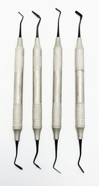 Dental Restorative Kit – 4 Pcs Double-Ended Black Titanium Coated Instruments | Stainless Steel Handles | Composite Resin Filling #tncipcl