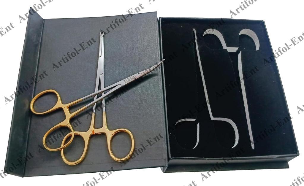 2-Piece No-Scalpel Vasectomy Fixator Forceps Kit – Stainless Steel, Ergonomic & Autoclavable Surgical Set | Blunt-Tip & Curved Forceps