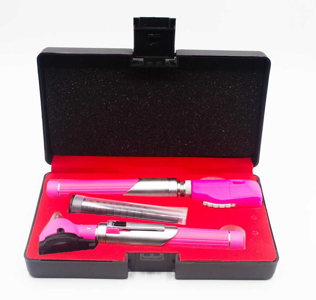 Artifol Student Home Use ENT Otoscope Examination Kit – Fiber Optic Diagnostic Set, Pink Color #OS1088
