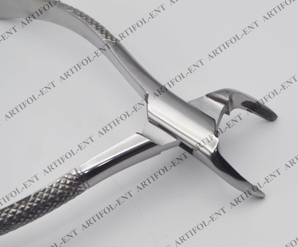 Precision Cryer-Style Extraction Forceps – Model 151 | Heavy-Duty Stainless Steel Gripping & Removal Tool | Angled Serrated Jaws, Ergonomic Handles & Durable Build | Ideal for Crafting & DIY Tasks #F151