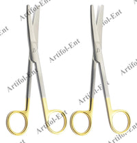 TC Mayo Scissors Curved 17 cm – 2 Pcs | Tungsten Carbide Cutting Edges | Stainless Steel Surgical Scissors #113910605