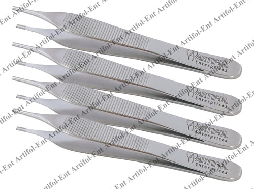 Set de pinces à dissection Adson Brown – 4 pièces, 12 cm (4,7") | Dents 9×9 | Acier inoxydable de qualité supérieure, réutilisable et autoclavable, set n° 114910119-1