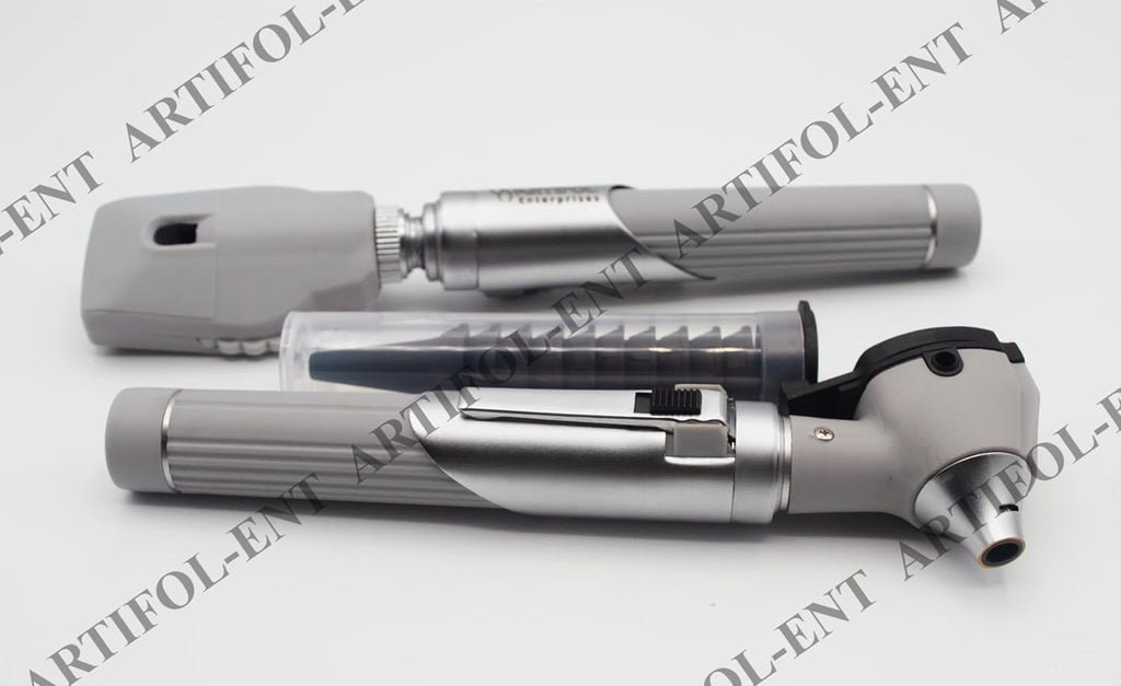 Artifol - Student Home Use New Ent - Otoscope Examination Kit Fiber Optic Diagnostic Set Gray Color # OS1092