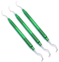 Strumenti parodontali a doppia estremità | Manici cavi in ​​alluminio con rivestimento verde | #GR78