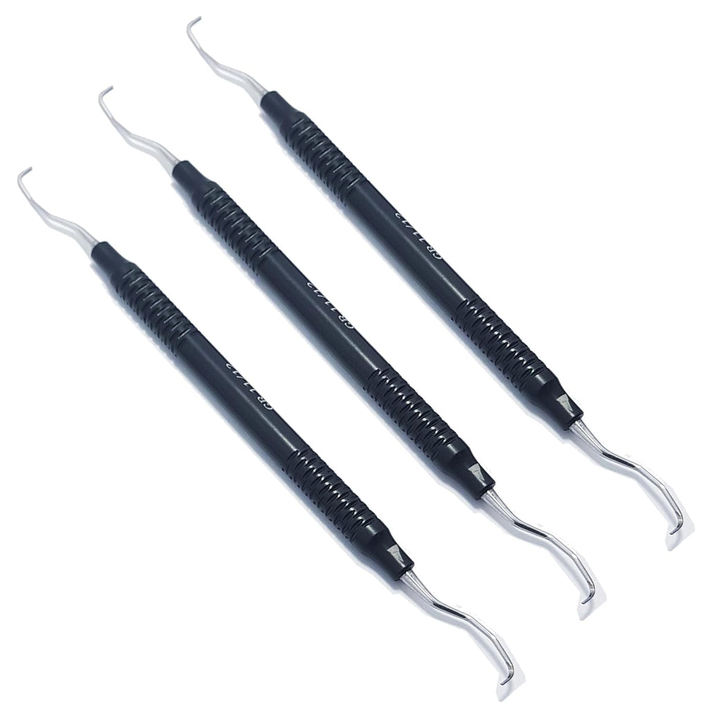 Strumenti parodontali a doppia estremità | Manici cavi in ​​alluminio con rivestimento nero | #GR1112