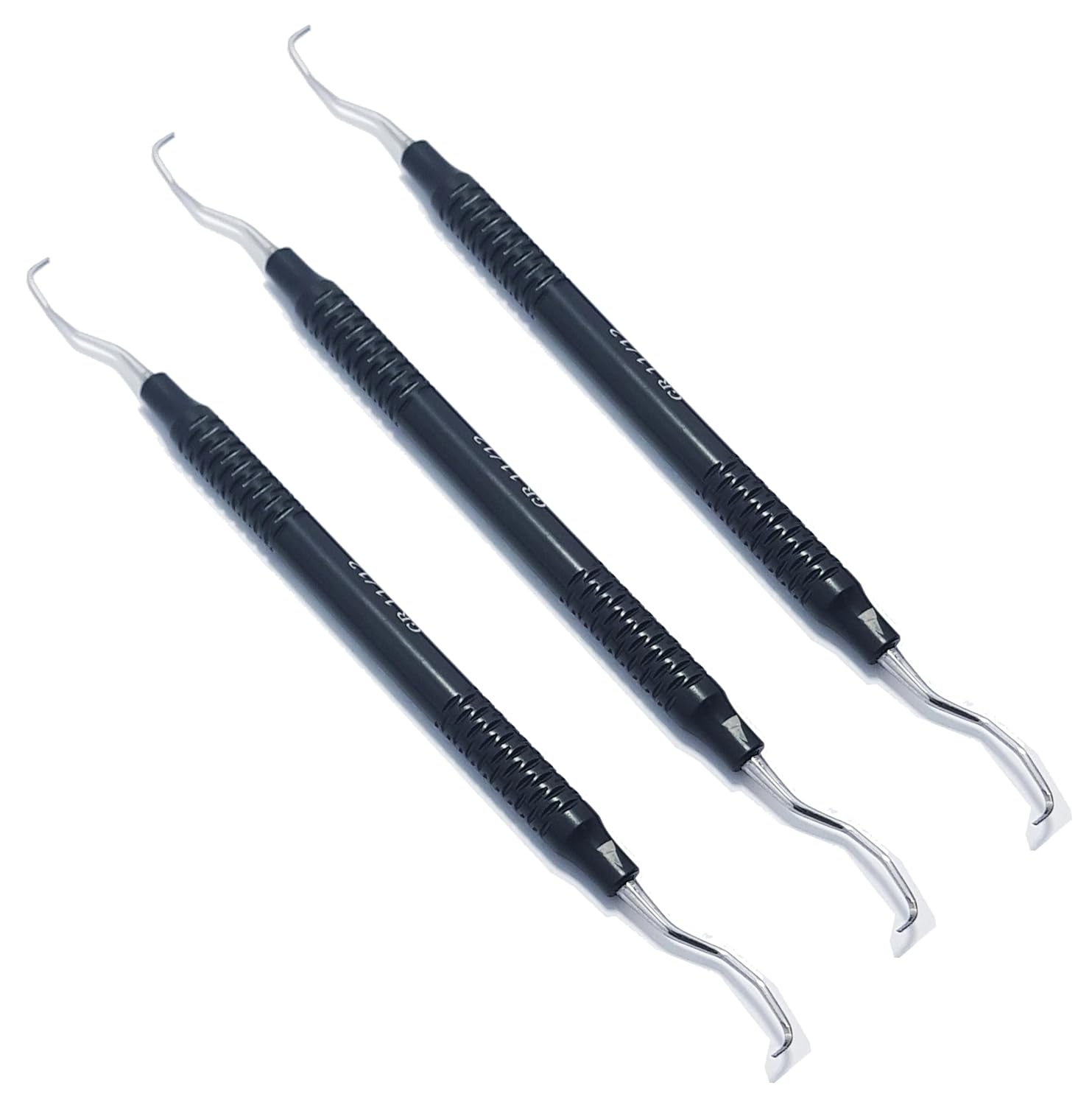 Strumenti parodontali a doppia estremità | Manici cavi in ​​alluminio con rivestimento nero | #GR1112