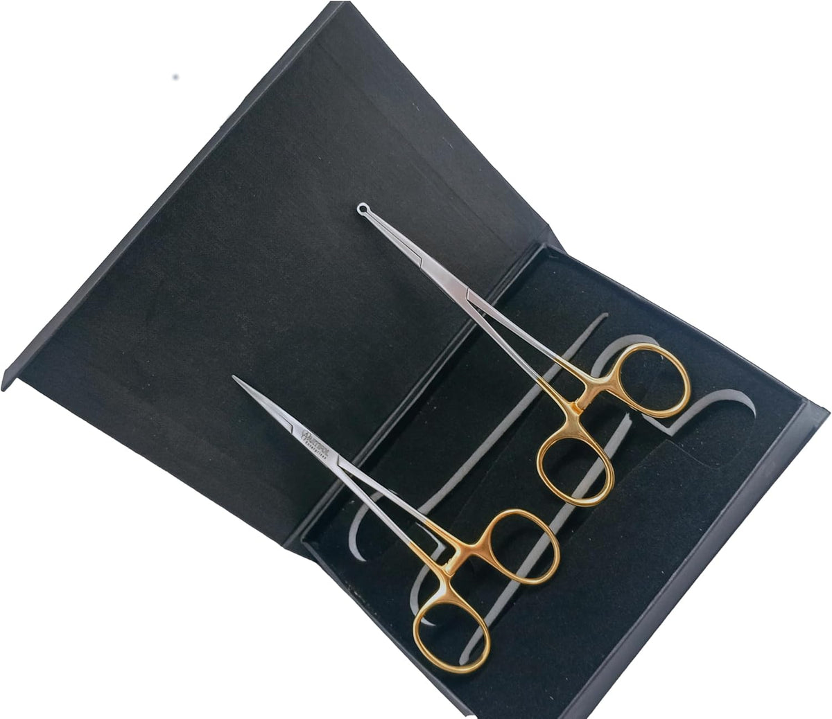 Kit di pinze per fissazione della vasectomia senza bisturi in 2 pezzi – Set chirurgico in acciaio inossidabile, ergonomico e autoclavabile | Pinze a punta smussata e curve