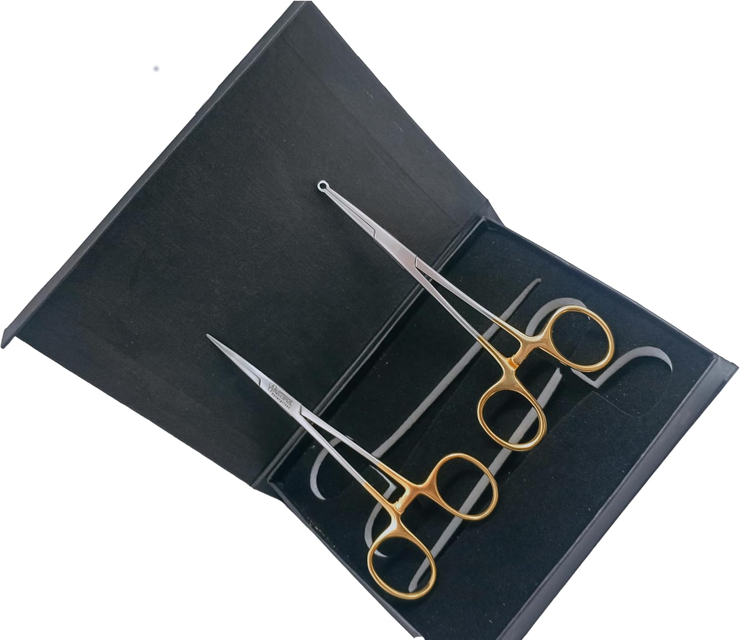 2-Piece No-Scalpel Vasectomy Fixator Forceps Kit – Stainless Steel, Ergonomic & Autoclavable Surgical Set | Blunt-Tip & Curved Forceps