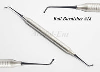 Brunissoir à boules n° 18 – Instrument dentaire à double extrémité pour obturations en composite et en amalgame | Manche creux ergonomique | Acier inoxydable | Lot de 3 pièces n° TNBB18