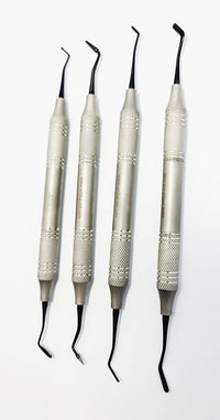 Dental Restorative Kit – 4 Pcs Double-Ended Black Titanium Coated Instruments | Stainless Steel Handles | Composite Resin Filling #tncipcl