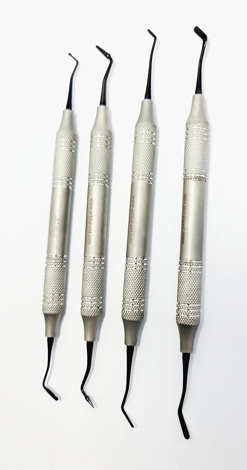 Dental Restorative Kit – 4 Pcs Double-Ended Black Titanium Coated Instruments | Stainless Steel Handles | Composite Resin Filling #tncipcl