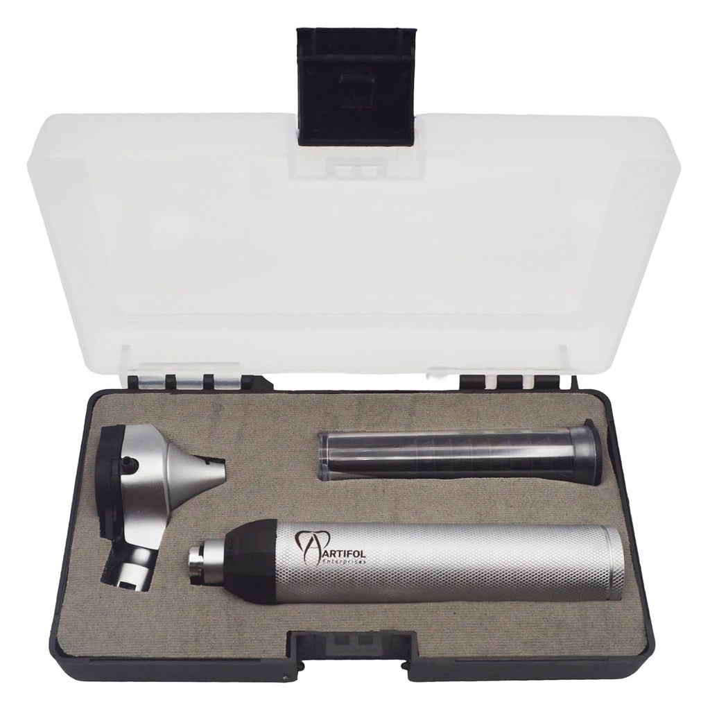 Fiber Otoscope Set – Solid Brass Fiber Optic Viewing Instrument | Bright Fiber Illumination, Precision Optical Lens | Reusable Medical Inspection Tool #OS10109