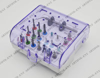 Implant 21 Pieces Long & Short Drills Kit with Color-Coded Depth Stoppers & Precision Depth Gauge | Stainless Steel | Smooth, Controlled Drilling Performance | Reusable, Autoclavable #OS1098