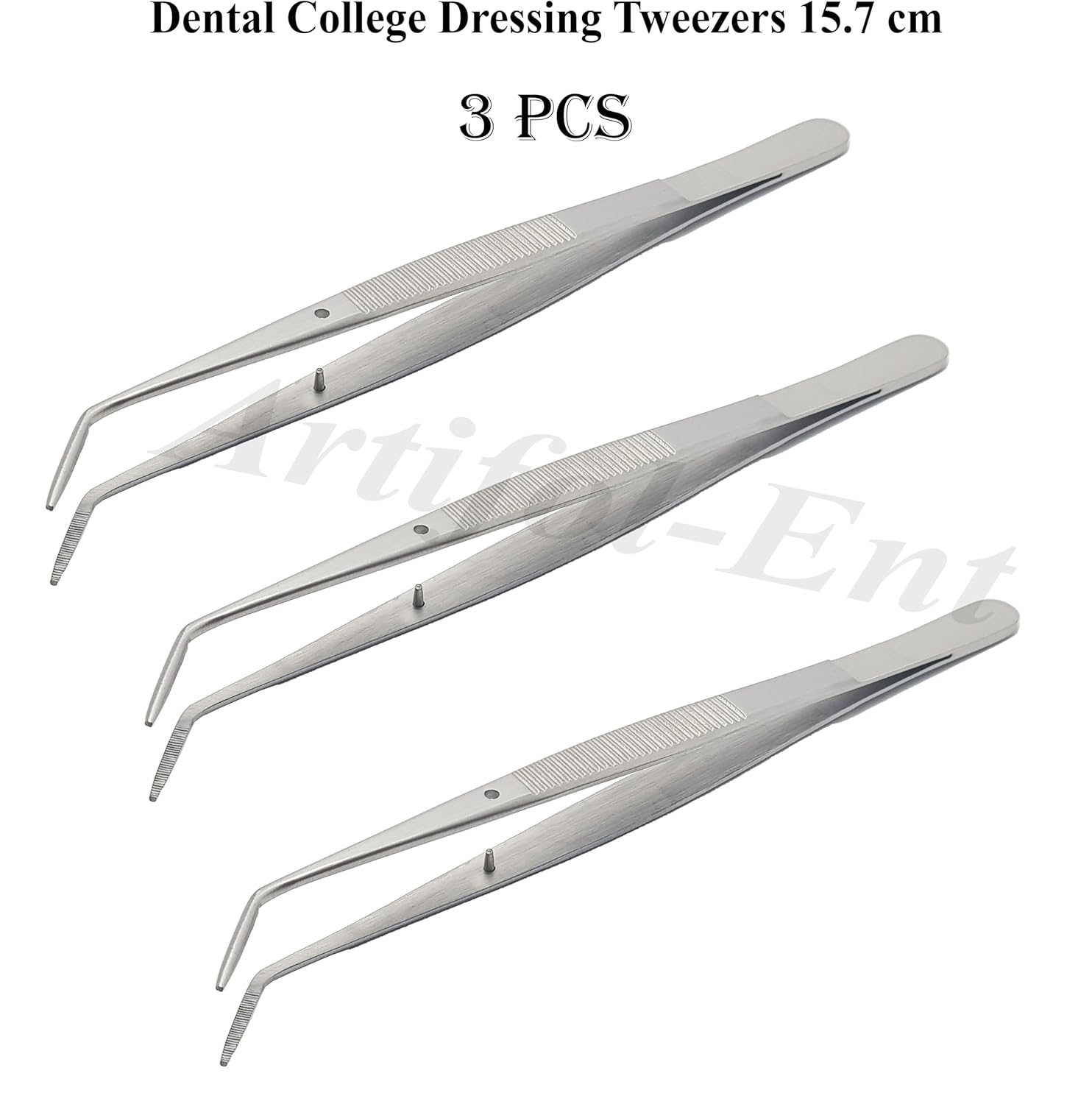 College Tweezers / Cotton Pliers – 3-Piece Set, 15.7 cm (6") | Surgical & Dental Forceps with Serrated Tips #114500011