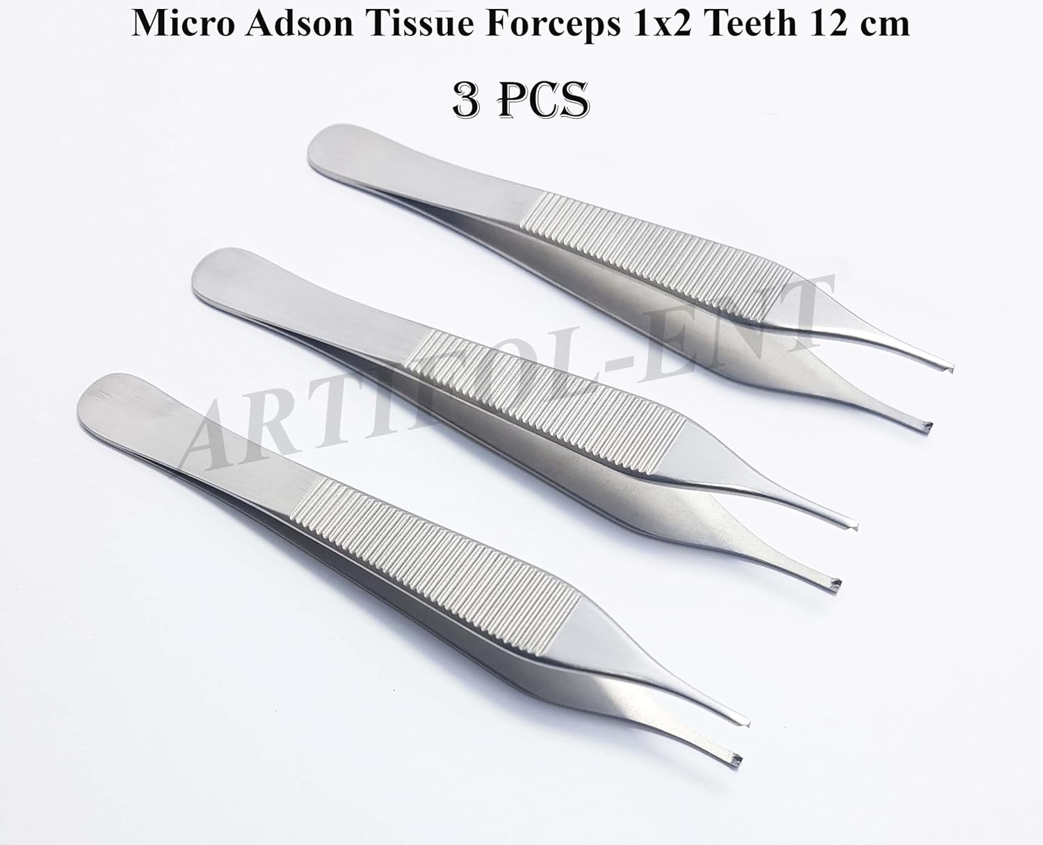 Micro Adson Tissue Forceps 1x2 Teeth 12 cm Kocher Tweezer Surgical Dental 3 Pcs #114910114