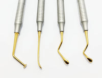 Dental Sinus Lift Kit – 4 Pcs Stainless Steel with Gold-Plated Tips | Implant Dentistry Sinus Elevation Instruments #	‎SLG1101-1, 2, 3, 4