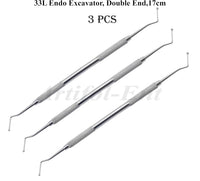 3 Pcs Dental Endodontic Spoon Excavators 17cm Double Ended 33L Stainless Steel Restorative Endo Instruments # EXC33L