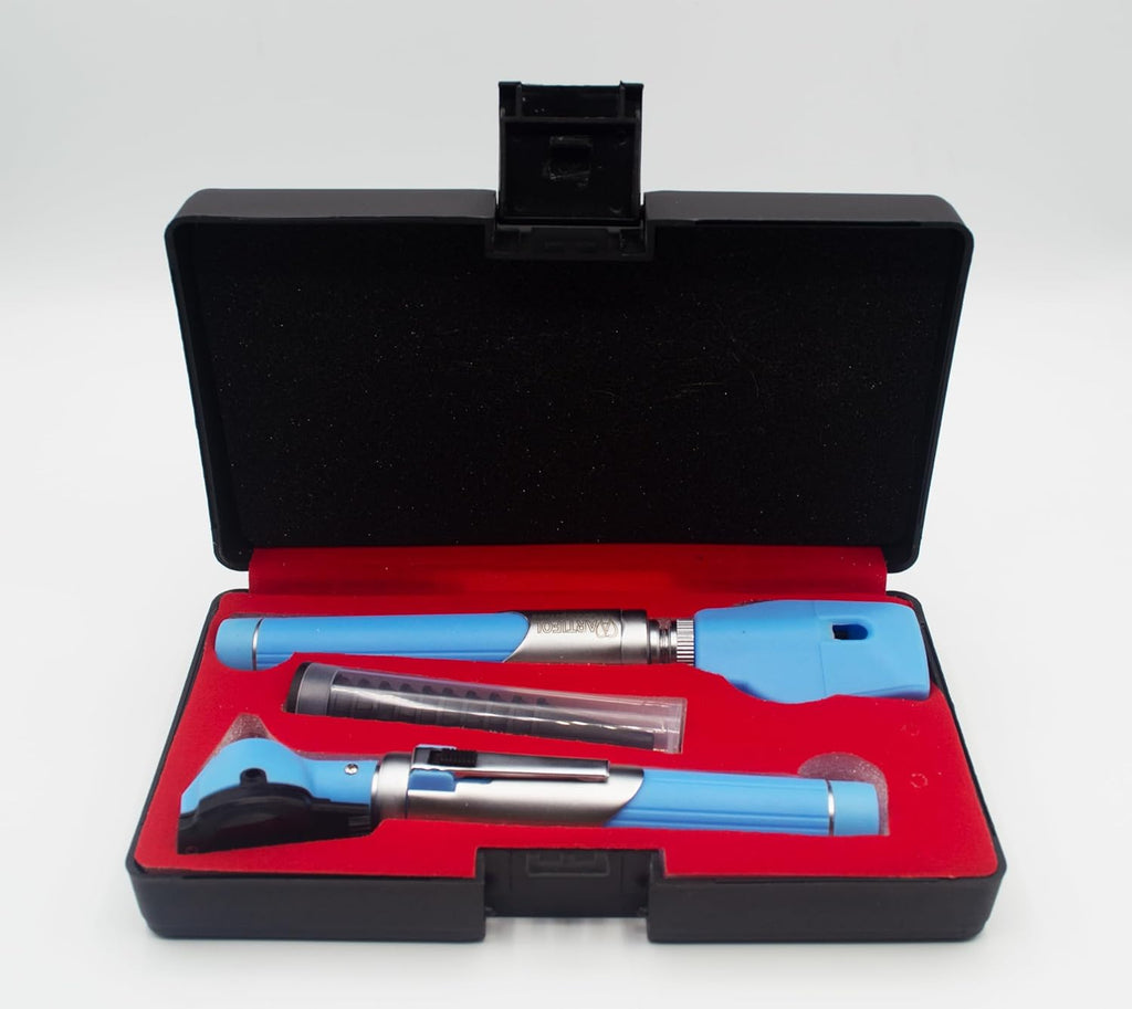 Artifol Student Home Use ENT Otoscope Examination Kit – Fiber Optic Diagnostic Set, Sky Blue Color #OS1097