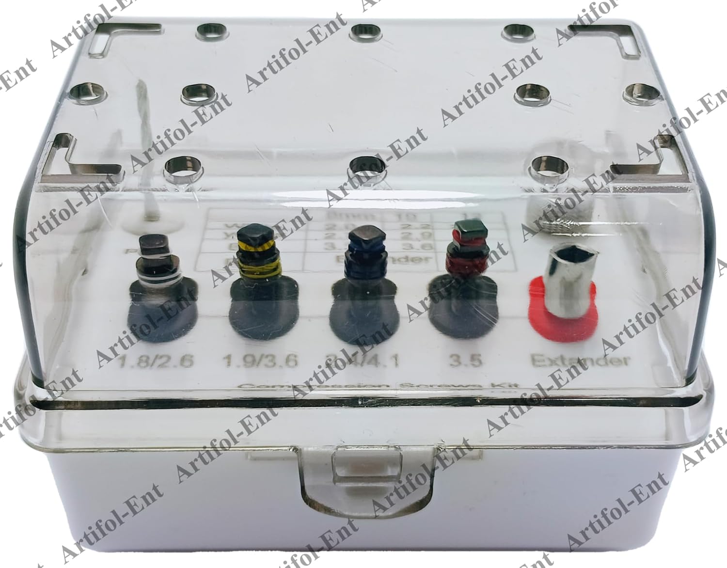 Artifol Dental Compression Screws Kit – 7-Piece Expander Screw Set with Storage Box | Sinus Lift & Implant Tools #OS1063