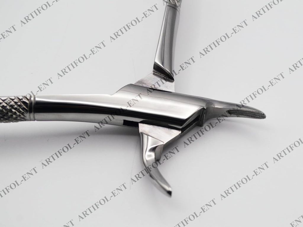 Precision Cryer-Style Extraction Forceps – Model 150 | Heavy-Duty Stainless Steel Gripping & Removal Tool | Angled Serrated Jaws, Ergonomic Handles & Durable Build | Ideal for Crafting & DIY Tasks #F150